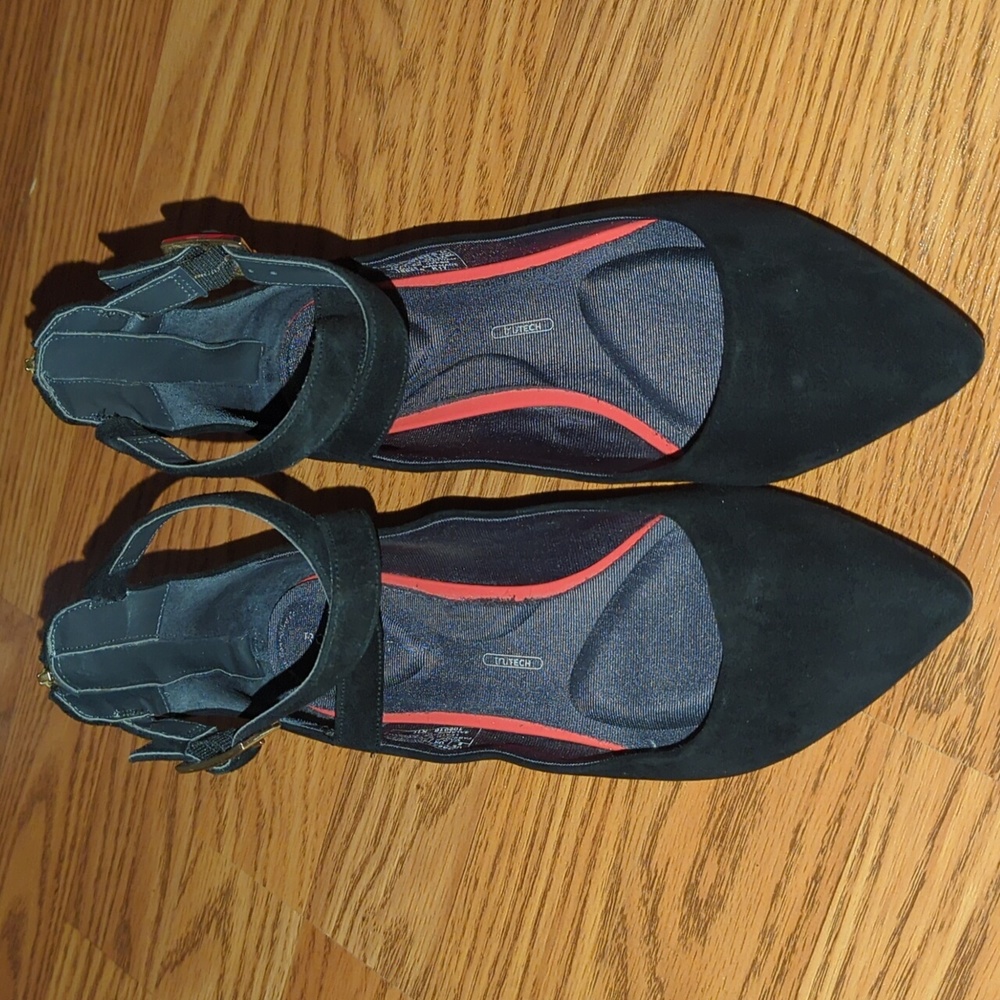 Rockport black flats with straps